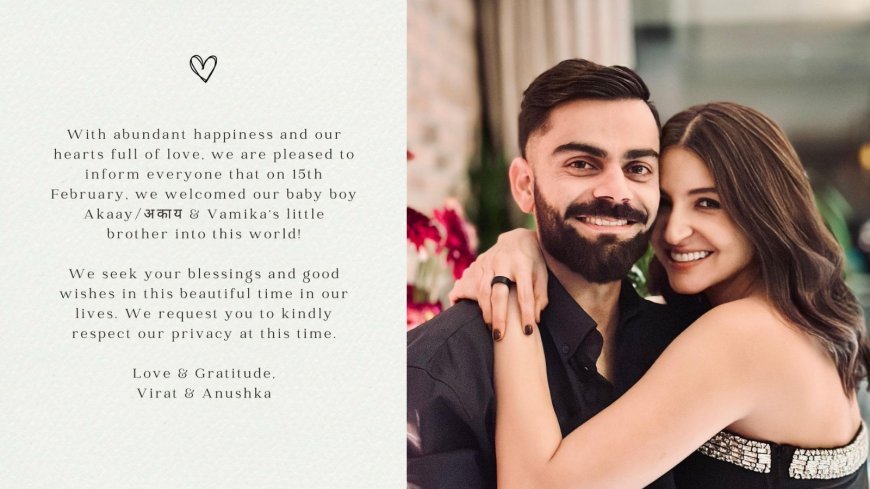 Anushka Sharma And Virat Kohli Welcome Baby Boy Akaay, Spreading Joy & Inspiration Worldwide