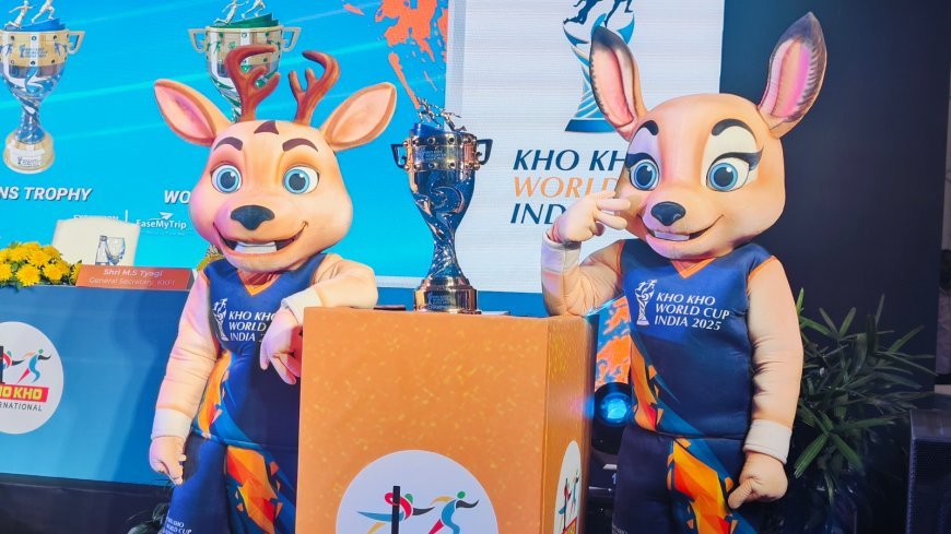 KKFI Unveils Trophy, Mascots Tejas & Tara For 2025 Kho Kho World Cup